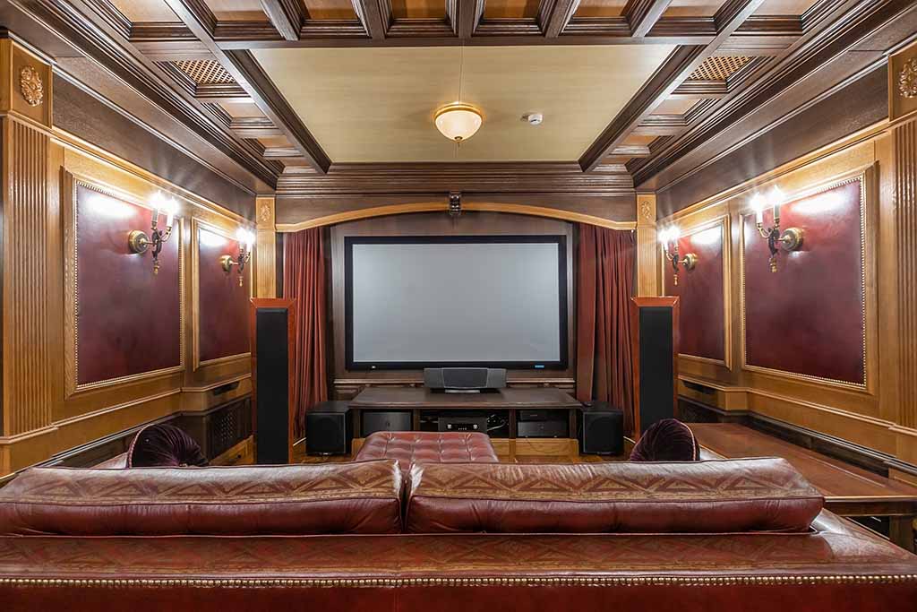 An ornate home theater
